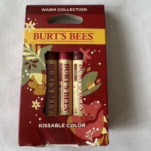 Burt's Bees Kissable Color Warm Collection Peony Rhubarb Fig Lip Shimmer Set 3